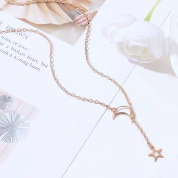 ❣️$25/3❣️ Crescent Moon and Star Gold Plated Necklace - Picture 8 of 14
